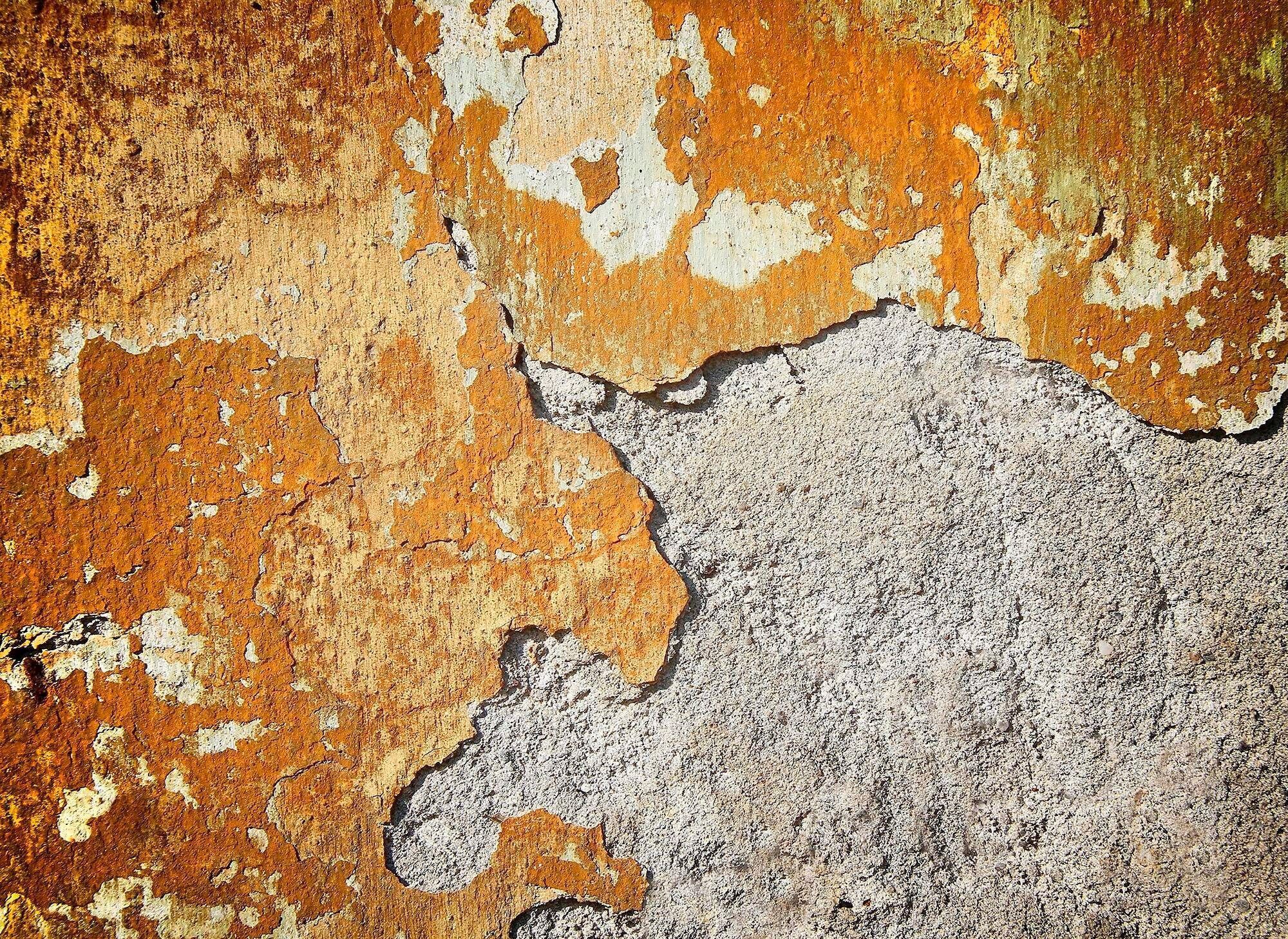 Fototapete LIVING WALLS "Beton Vintage", bunt, B:3,5m L:2,55m, Vlies, Tapeten, Fototapeten Betonoptik Grau Gold 3,50 m x 2,55 m Vintage Tapete