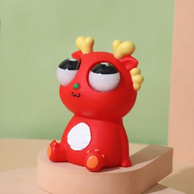 Perfect Picks Market Sensory Fidget Toys With Popping Eyes Dragon, Stress Relief Squeeze Toy For Kids, Adults, And Autistic Children red