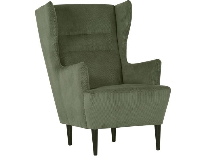 Ohrensessel GUTMANN FACTORY, grün (moosgrün), B:70cm H:104cm T:90cm, 88% Polyester 12% Nylon, Sessel, Ohrensessel