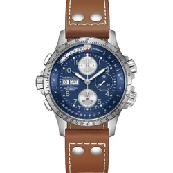 Hamilton Khaki Aviation X-Wind Auto Chrono H77506540 - blau,silber,braun - 44mm
