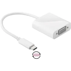 DLH USB-C M ADAPTER TO VGA F RGB HD-15 D-SUB 15, Video Adapter, Weiss