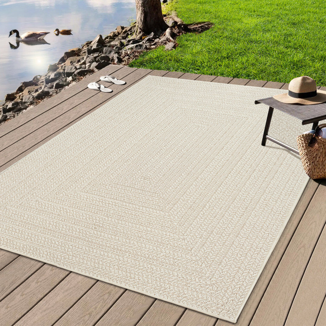 Bay Isle Home Alyrica Jute-Look Indoor / Outdoor Area Rug Cream Rectangle 200 x 290 cm