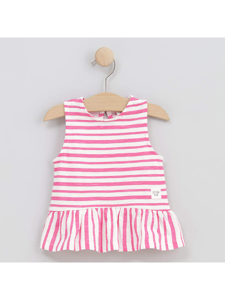 Cotton Fish Top in Weiß/ Pink - 86