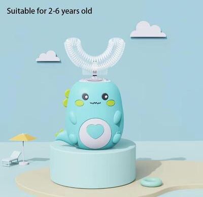 Inspired Finds SmileWave Kids Rechargeable U Shape Electric Toothbrush 2 6 Years Old Green