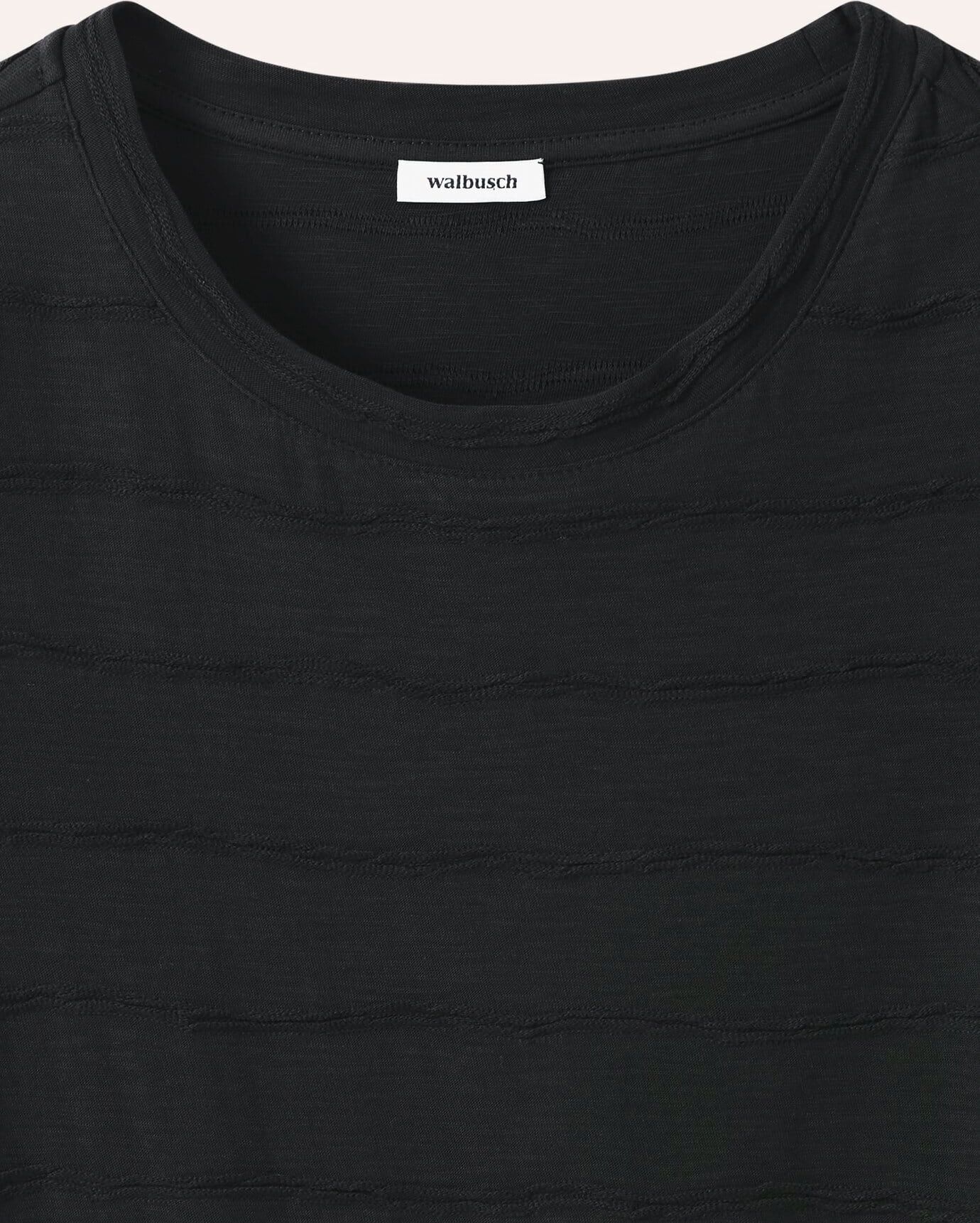Walbusch Baumwollshirt Streifenstruktur, normale Größen, Farbe Schwarz, 36, angenehm zu tragen atmungsaktive Baumwolle Damen