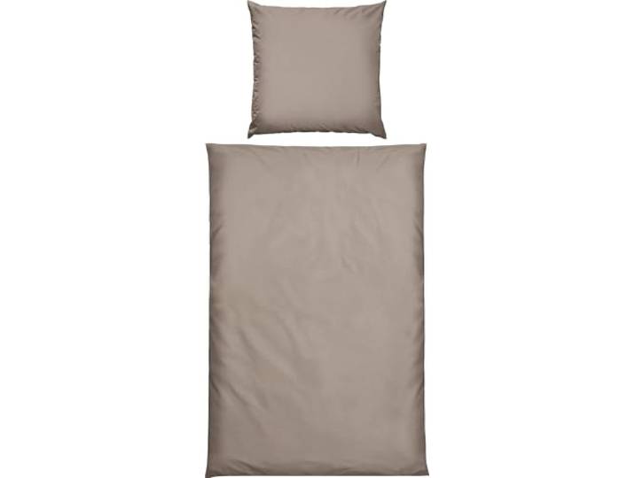 REDBEST Microfaser-Samt Bettwäsche Boston Uni Taupe Größe 80x80 cm / 155x220 cm - samtig weich, kuschelige Wärme, strapazierfähig, pflegeleicht, für kalte Winternächte