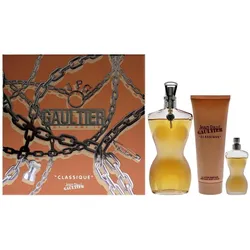 Gaultier, Beauty Geschenkset, Classique Eau De Toilette Spray 100ml Set 3 Stück (Parfum Set)