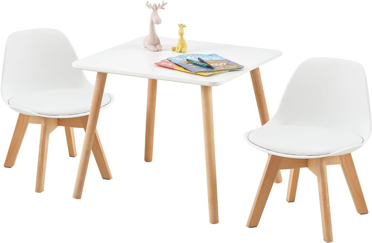 3-in-1 Tafelset met 2 Stoelen voor Kinderen van Beukenhout