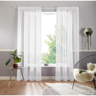 Gardine OTTO HOME "Ari, 1 Stück, Multifunktionsband, transparent" Gr. 1, weiß, B:140cm H:145cm, Voile, Polyester, Gardinen, Gardine, Bestseller mit 4,5-Sterne-Bewertung