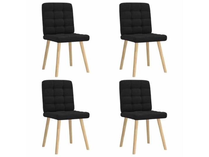 HEFZGDB Esszimmerstühle 4 STK. Schwarz Stoff, Weiche Polsterung und Robustes Metall-Holz-Gestell für Langlebigkeit und Komfort, Vielseitige Sitzmöbel für Essbereich und Wohnraum