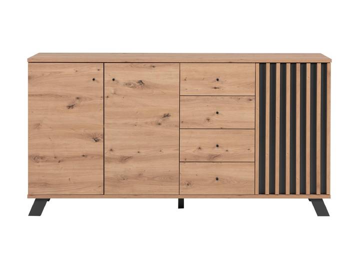 Sideboard 3 Türen Artisan Eiche - anthrazit 160 cm - MEDAN