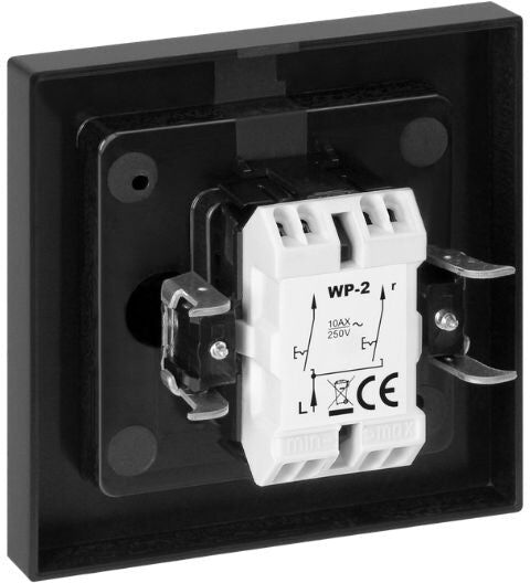 Orno Interrupteur Double Encastré 10A 250V + Plaque de Finition Simple - Noir