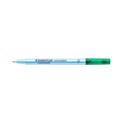 STAEDTLER Folienstift Lumocolor correctable F grün Packung mit 10 Stück