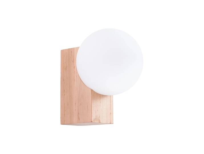Design Wandlampe „Bulbo“ Naturholz / Weiss Sollux Lighting