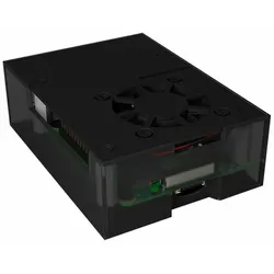 ICY BOX Gehäuse für Raspberry Pi 4, Aluminiumdeckel/-boden, Acrylrahmen