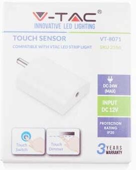 V-Tac Vt-8071 Dimmer Pulsante Touch Per Strisce Led 24w - Sku 2556