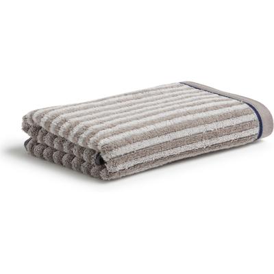 Handtuch MÖVE "Geometric Shapes Stripes", beige (ginger), B:50cm L:100cm, Frottier, Walkfrottier, Handtücher