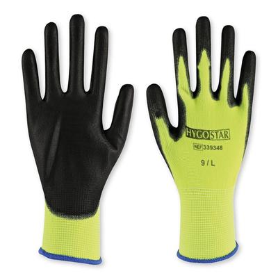 HYGOSTAR Feinstrickhandschuhe mit 1/4 PU-Beschichtung Neon Ace L 12 Paar