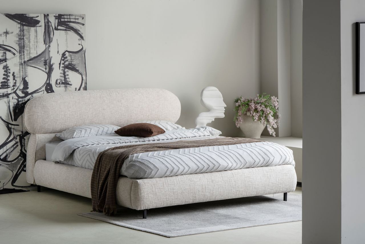 Polsterbett HOME AFFAIRE "Zauberflöte", beige (beige, beige, beige), B:180cm, Betten, Polsterbett beige, beige, beige Liegefläche Länge B: 200cm x 180cm, Bouclé inklusive Matratze, Höhe Liegefläche: 37, H3