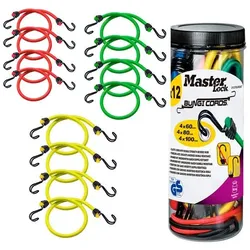 Master Lock Gepäckspanner »Twin Wire™ 3107EURDAT« 12 Stück (je 4x 60/80/100 cm) grau