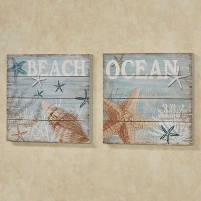 Touch of Class Under the Sea Coastal Wall Art Plaques Blue Set of Two, Set of Two, Blue