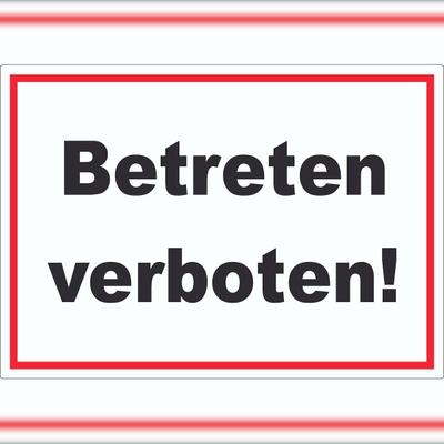 HB-Druck Betreten verboten Aufkleber A5 (148x210mm)