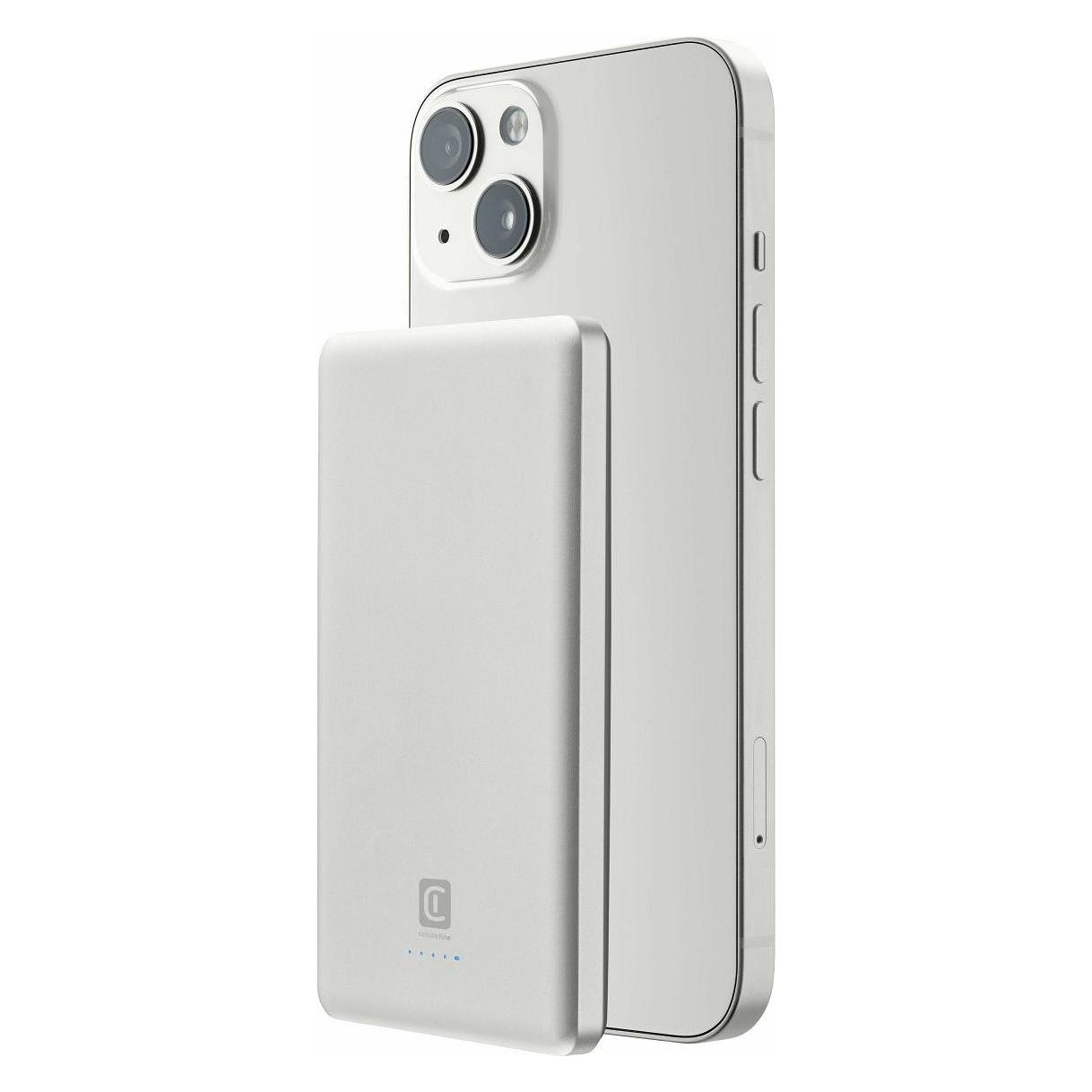 Cellularline Power Bank SYCELL 7500, bela (7500 mAh) (8018080283079)