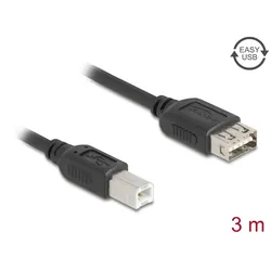 DELOCK USB 2.0 Kabel USB Typ-B St zu USB Typ-A Buchse 3 m