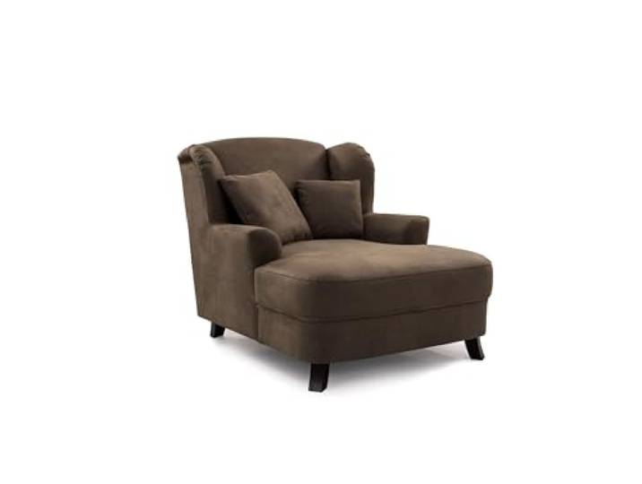 Cavadore XXL-Sessel Assado / Großer Polstersessel mit Holzfüßen und großer Sitzfläche / Inkl. 2 Zierkissen / 109 x 104 x 145 / Lederoptik Dunkelbraun