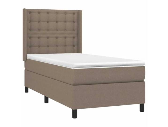 KTHLBRH Boxspringbett 80 x 200 cm mit Matratze Taupe Verstellbares Kopfteil, atmungsaktiver Stoff, mittlere bis feste Unterstützung, inklusive Matratzenbezug