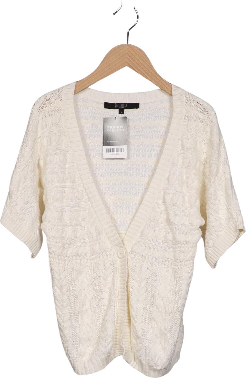 Hallhuber Damen Strickjacke, Cremeweiß, Gr. L, Baumwolle - Second Hand