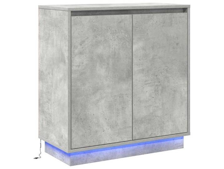 Table de chevet en béton gris - - Gris Béton - Éclairage LED intégré - 29x66x75 cm - Construction solide