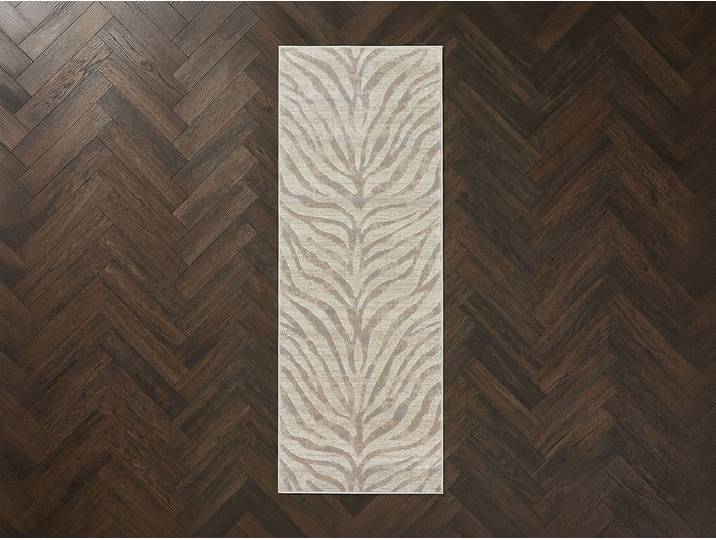 Tapis de couloir poils ras ZORA motif zèbre