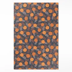 TEPPICH 140x210 cm Orangen und Blätter Illustration