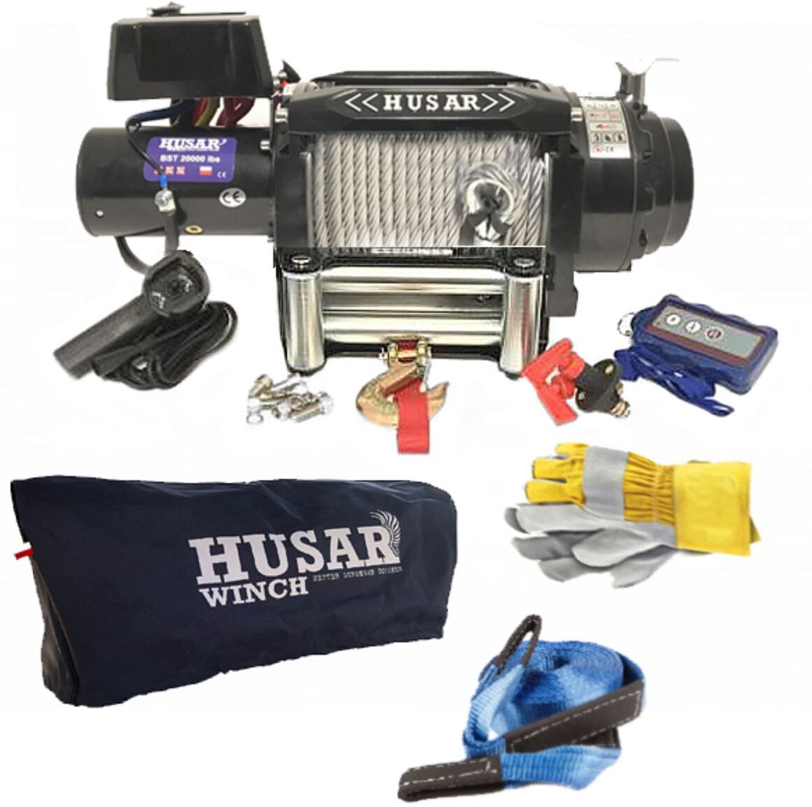 Seilwinde für Lafetten und Sonderfahrzeuge HUSAR WINCH BSTS20000LBS24VKIT1