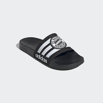 Badesandale ADIDAS SPORTSWEAR "ADILETTE SHOWER FC BAYERN MÜNCHEN SLIDES", Damen, Gr. 46, schwarz-weiß (core schwarz, ftwr weiß, core schwarz), Synthetik, Schuhe, Badelatschen, FC Bayern München