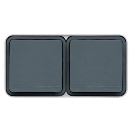 Hager cubyko Grey 1 Gang Plug Socket, 16A Outdoor, 2P + E (WNC122)