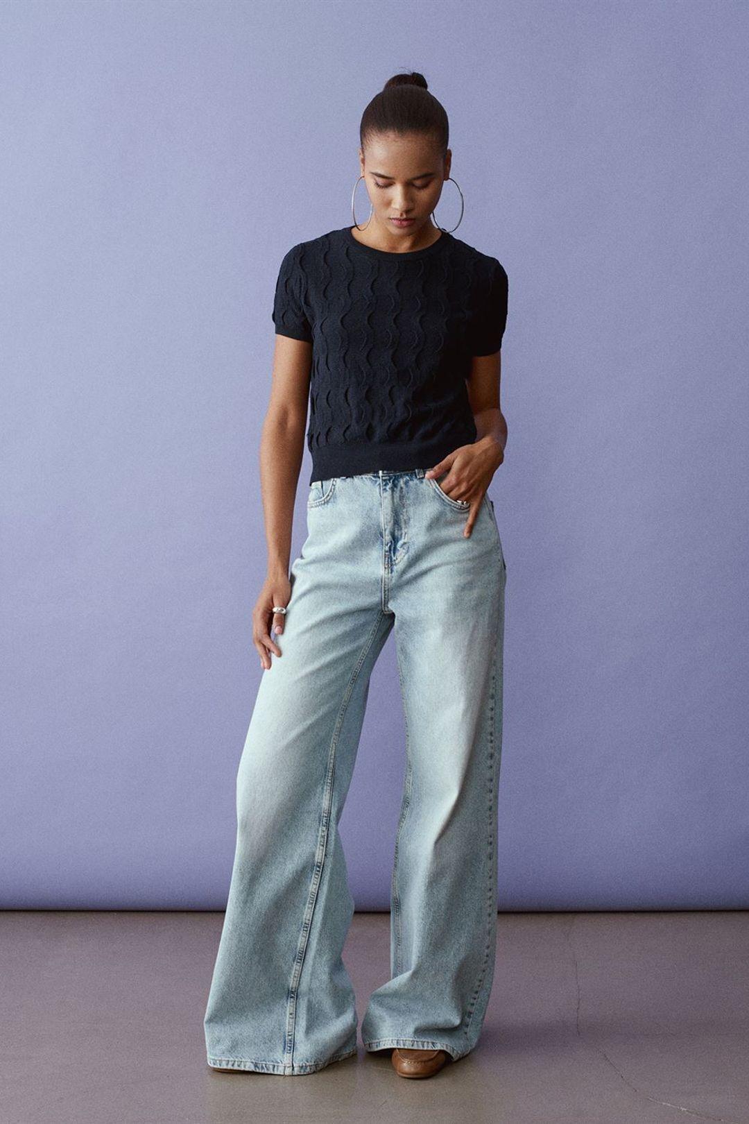 Textuur Ribbel Crop Blouse