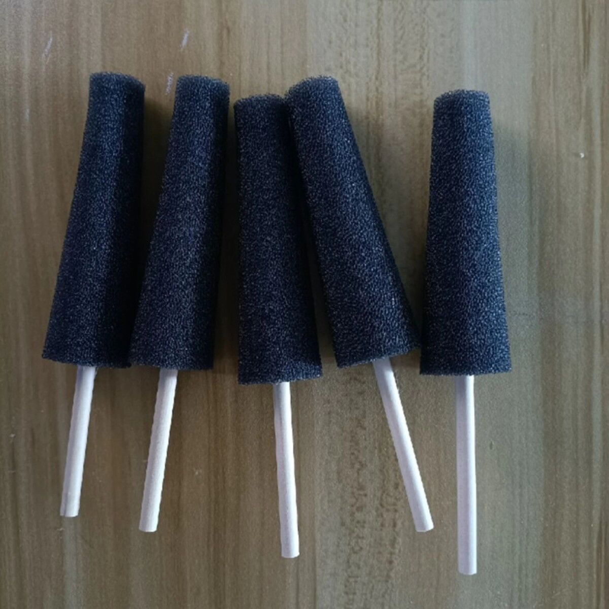 INF 6er-Set Keramik-Trimm-Schwammstäbe – PU-Schwammköpfe mit Holzgriffen für präzises Trimmen und Modellieren von feuchtem Ton Schwarz