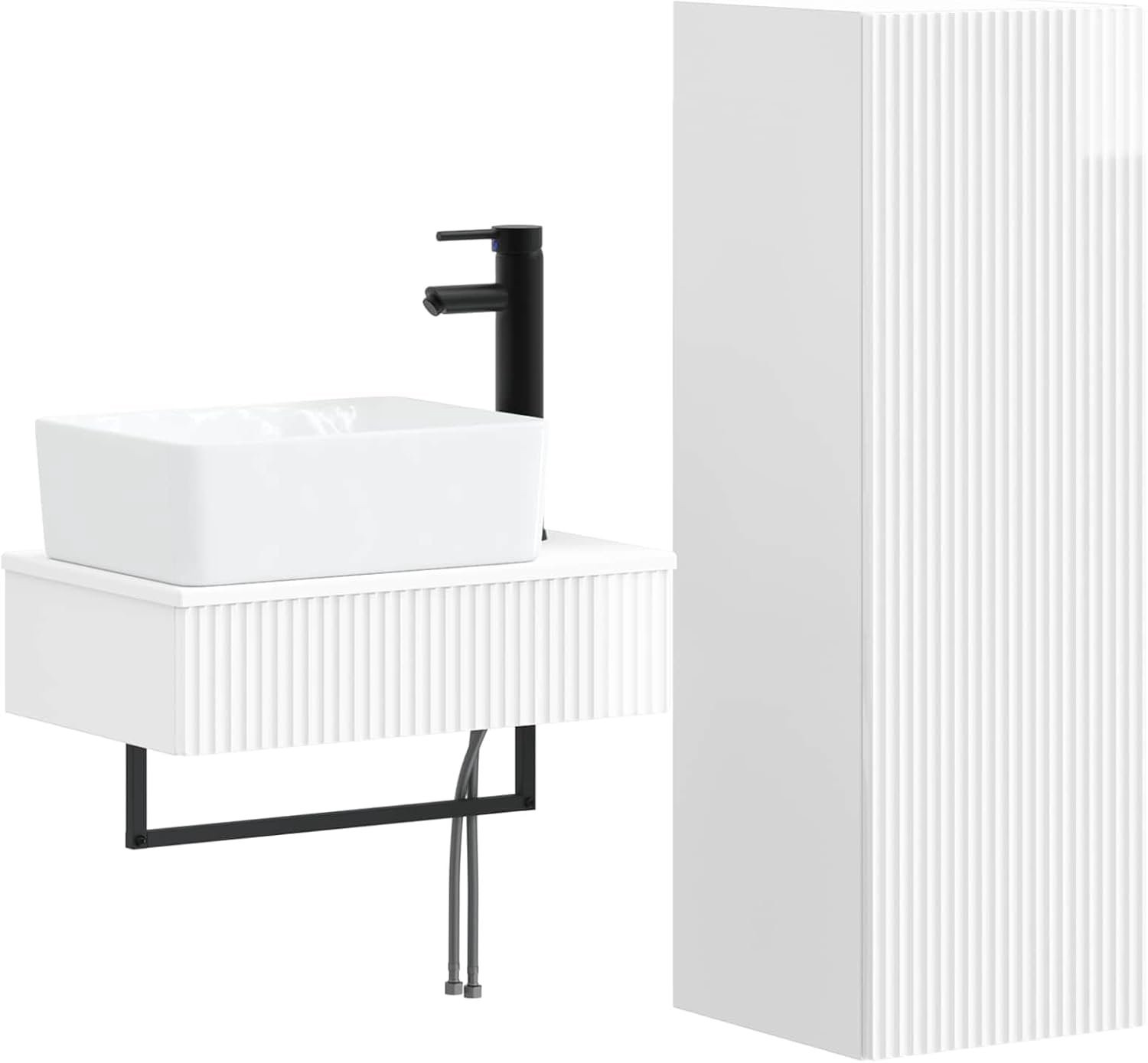 2-delig wit glanzend wandkastje voor de badkamer