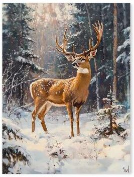Uplifted Finds Vintage Red Truck & Winter Snow Canvas Art   Nordic Reindeer & Fireplace Holiday Decor 5 20 X 30 Cm