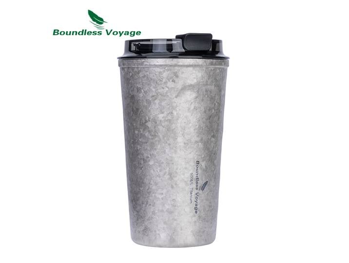 Tasse Thermos en titane de 500ml, Voyage sans limites, avec couvercle, tasse d'eau isolée à Double paroi, tasse à café, verres de voyage Ti3235A
