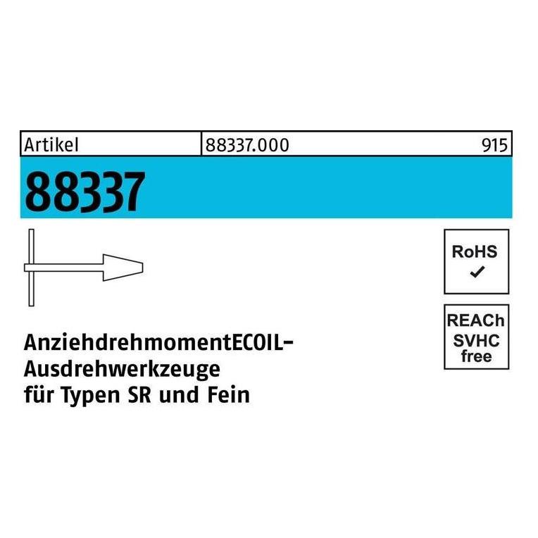 Amecoil Ausdrehwerkzeug R 88337 NR.1 M 2,5-M 8 Stahl (883370000010000)