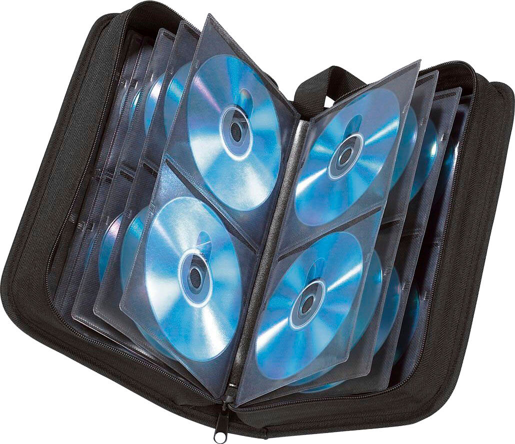 Hama DVD-Hülle "CD Tasche, mit Hüllen zur Aufbewahrung von 120 CDs, DVDs und Blue-Rays", schwarz, CD, Hüllen, DVD-Hülle