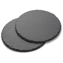 Servierplatte Ø 20 cm 2tlg. Stein, Marmor, Granit Schwarz