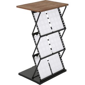 Update-Displays Prospekthalter Buche, faltbar, Prospektständer, Alu Stehpult, 6 x A4, 3 x A3 quer
