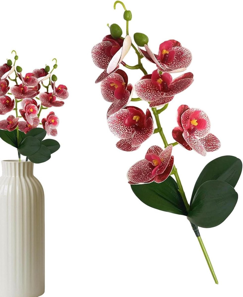Kunstorchidee Stengel Roze - Levensechte Nepbloem voor Vaasdecoratie - Hoogte: 37,5 cm