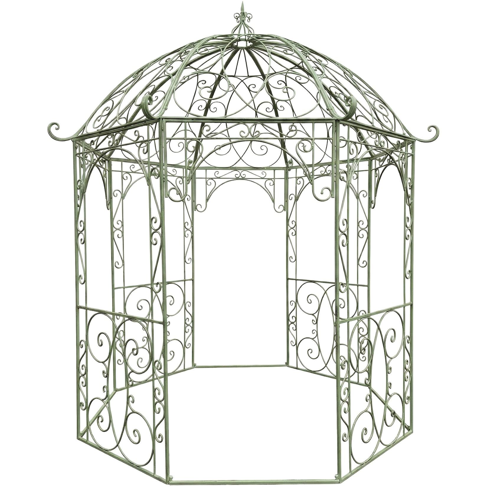 CLP Rosenpavillon aus Eisen Leila, Gartenpavillon im Jugendstil nostalgisch, Rankhilfe pulverbeschichtet für Kletterpflanzen und Rosen