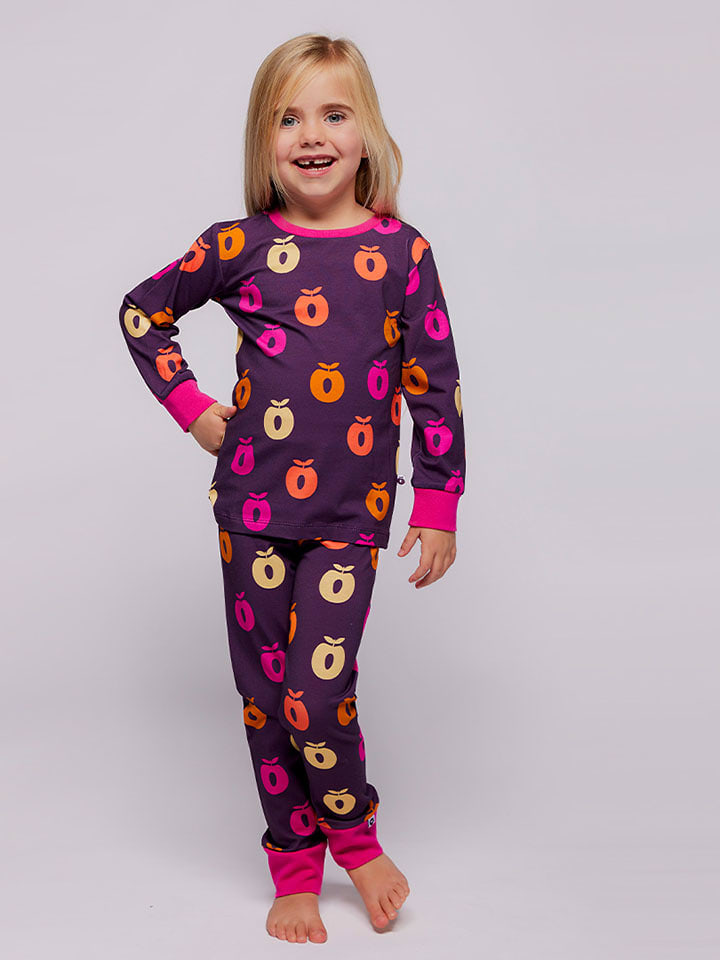 Småfolk Pyjama "Äpfeln" in Lila - 122/128