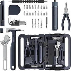 HOTO QWGJB003 Household Tool Set – 40-teiliges Werkzeugset mit 3,6V Akku-Schrauber, Handwerkzeugen & Design-Werkzeugkoffer